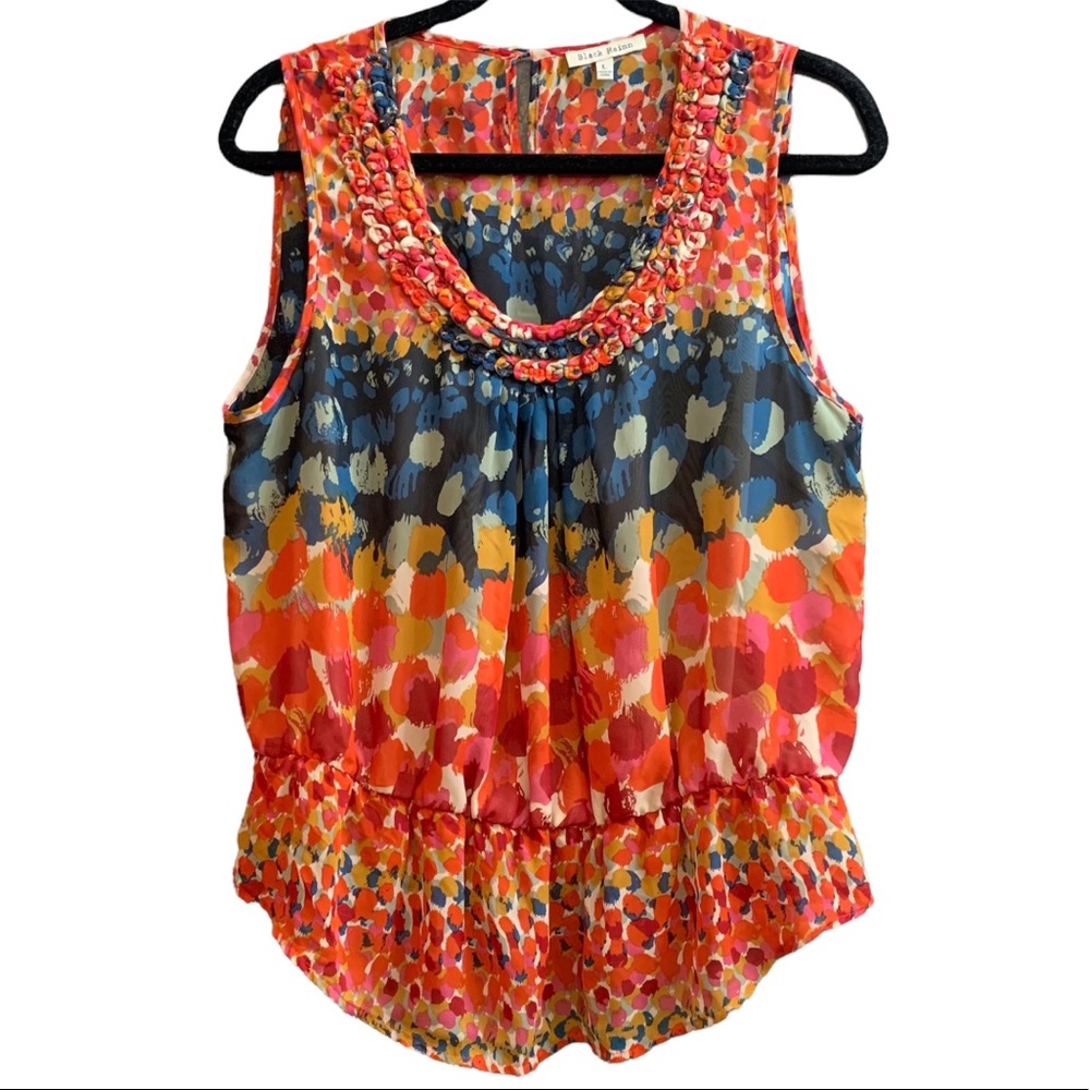 Black Rainn Sheer bohemian tank top Size L